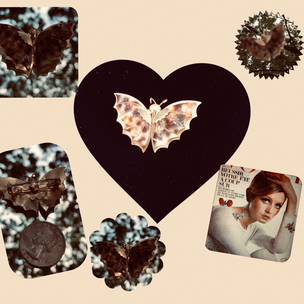 Mother Of Pearl Delicate Butterfly Brooch
